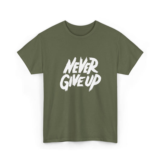 Black Unisex Heavy Cotton Tee | Never Give Up T-Shirt, Inspirational Apparel, Gift for Fitness Enthusiasts, Casual Wear, [...]